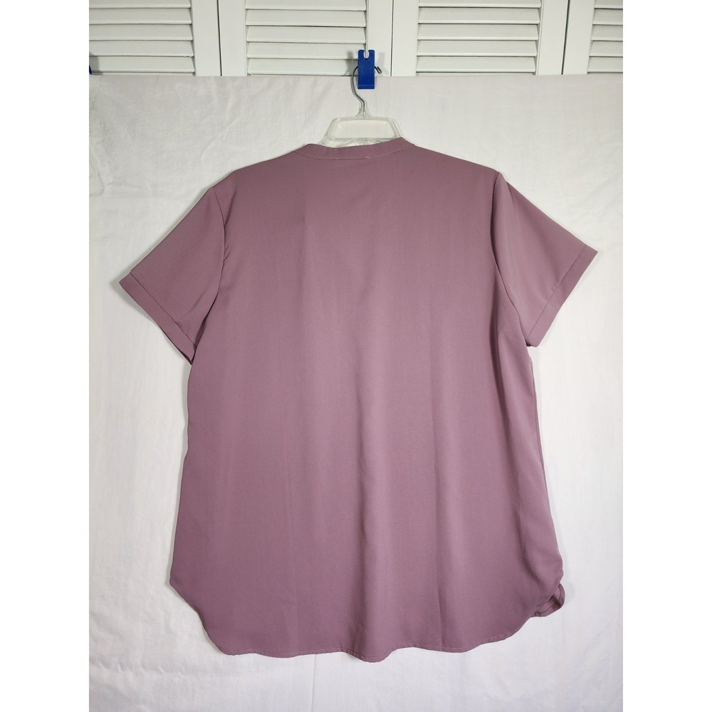 Womens NWT XXL Pink Blouse Tunic Casual Capsule Office Minimalist Flowy Teacher - Picture 3 of 5